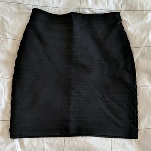 Express Black Stretch Midi Skirt